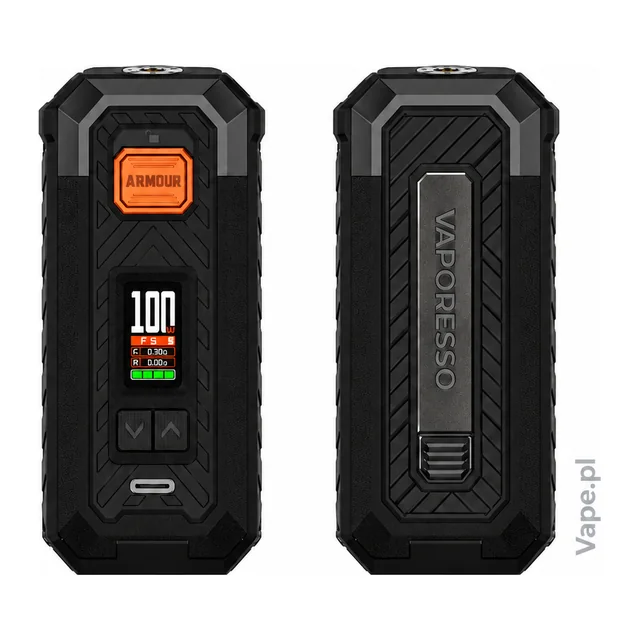 Vaporesso ARMOUR S — Black · MOD · bez atomizera — przód i tył