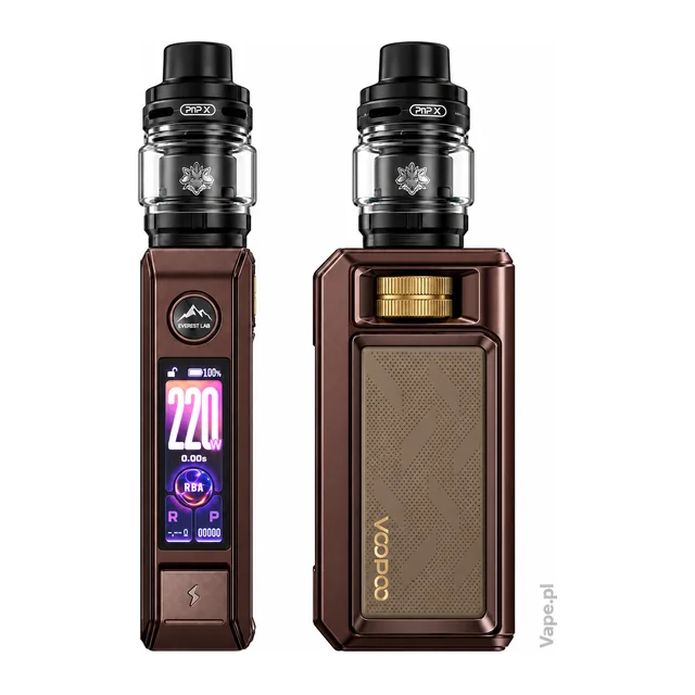VooPoo DRAG 6 KIT — Brown · Standard / US · 5 ml — wyświetlacz i panel z pokrętłem