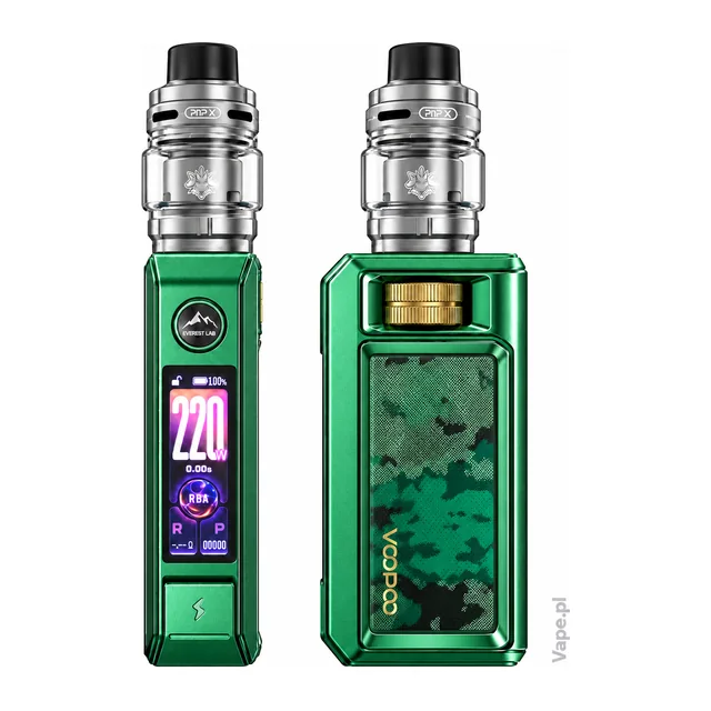 VooPoo DRAG 6 KIT — Green · Standard / US · 5 ml — wyświetlacz i panel z pokrętłem