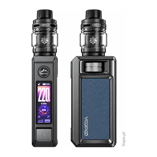 VooPoo DRAG 6 KIT — Metal Gray · Standard / US · 5 ml — wyświetlacz i panel z pokrętłem