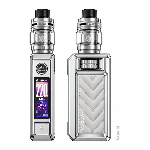 VooPoo DRAG 6 KIT — Silver · Standard / US · 5 ml — wyświetlacz i panel z pokrętłem