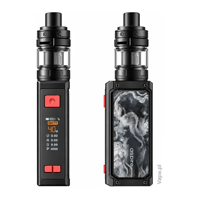 Aspire Rover Plus KIT — Black · TPD · AF Tank · 2 ml — ścianka z wyświetlaczem i szeroki bok