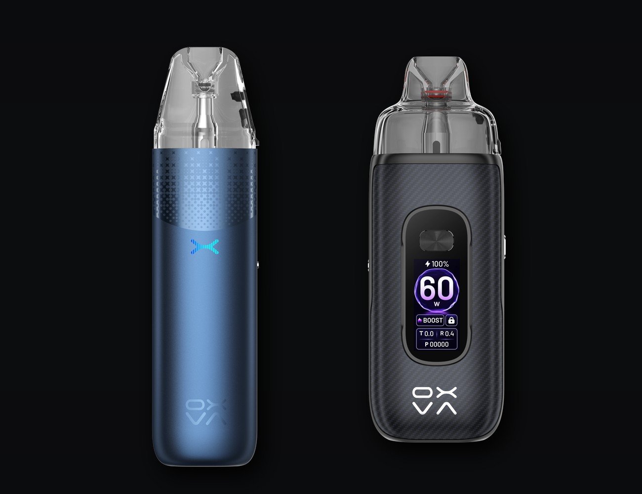 OXVA NeXLIM 2 Mini i VPRIME 2 — przykłady podów z baterią wbudowaną na stałe