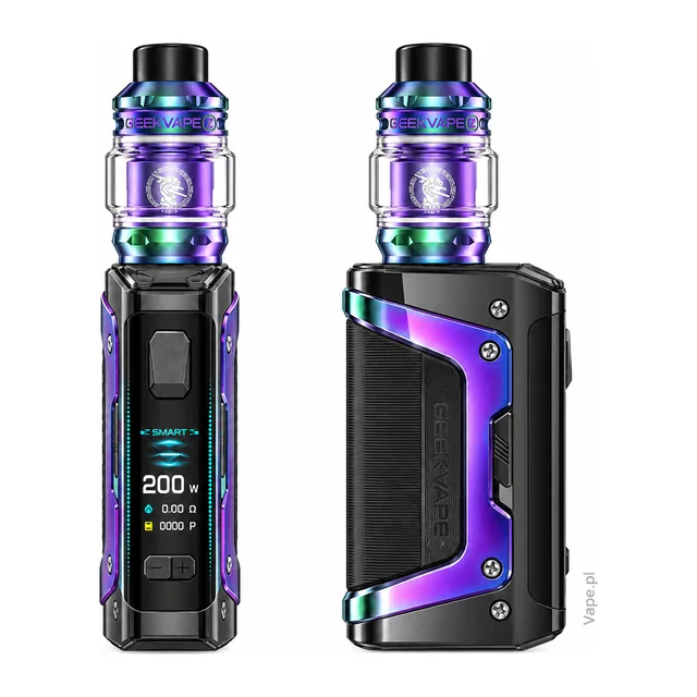 Geekvape Aegis Legend 5 KIT — Aurora Rainbow · Z Tank 2021 · Standard 5,5 ml — wyświetlacz i szeroki panel boczny