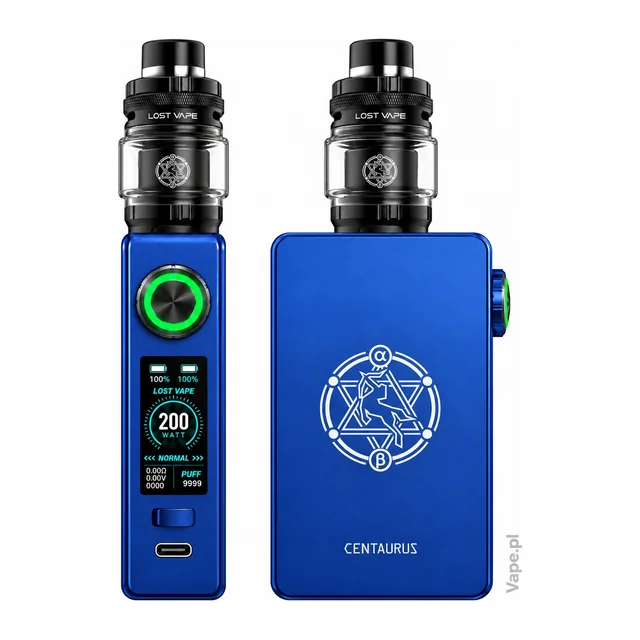 Lost Vape Centaurus M200 Midnight Blue — KIT z Centaurus Sub Ohm, wyświetlacz i panel boczny