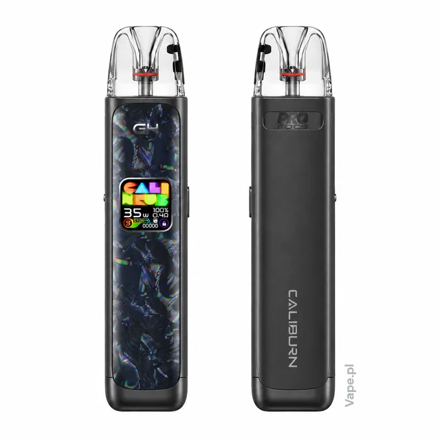 Uwell Caliburn G4 — Polar Black — przód i tył na wprost