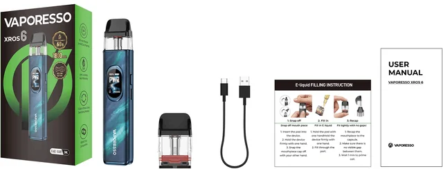 Vaporesso XROS 6 — zawartość zestawu STANDARD 3 ml