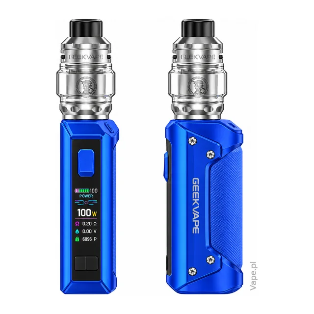 Geekvape Aegis Solo 3 KIT — Blue · 18650 · Standard 5,5 ml — wyświetlacz i szeroki panel boczny, bez widoku spodu
