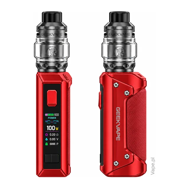 Geekvape Aegis Solo 3 KIT — Red · 18650 · Standard 5,5 ml — wyświetlacz i szeroki panel boczny, bez widoku spodu