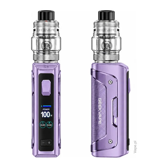 Geekvape Aegis Solo 5 KIT — Purple · Standard · 5,5 ml — wyświetlacz i szeroki panel boczny