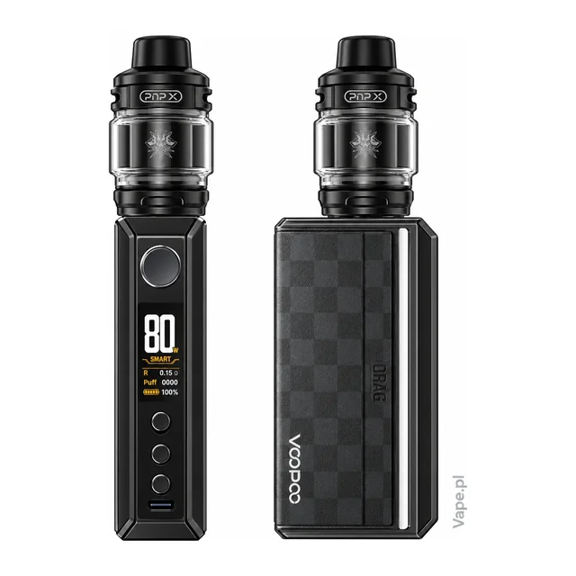 VooPoo DRAG 5 Black KIT UFORCE-X 5,5 ml — wyświetlacz i panel C-Frame