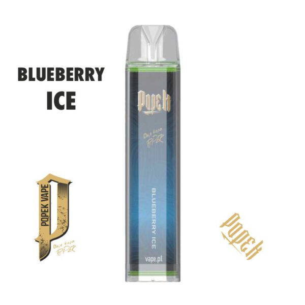 BLUEBERRY ICE - POPEK VAPE 800 Puff e-papieros jednorazowy 3 klik zabezpieczenie
