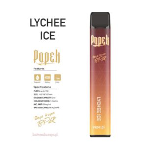 LYCHEE ICE - POPEK VAPE e-papieros jednorazowy - 700 Puff