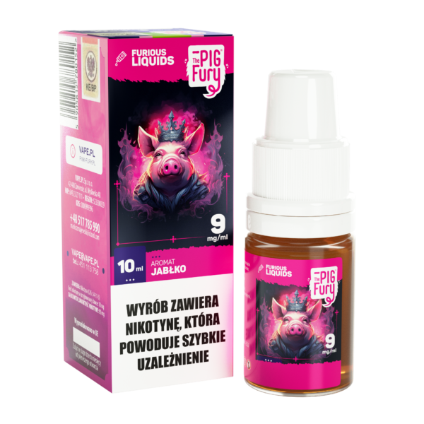 E-LIQUID THE PIG FURY - JABŁKO 9 mg / Pink Fury